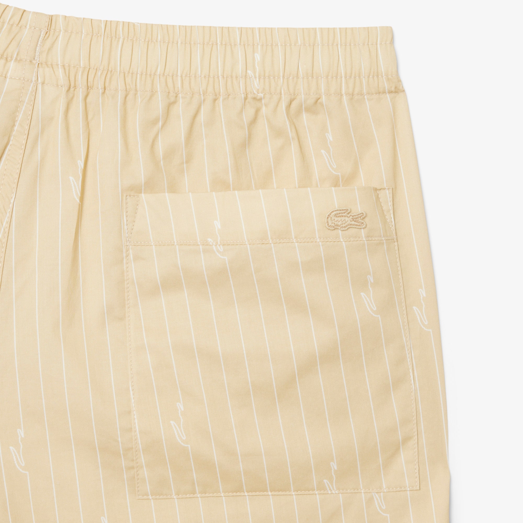 Crocodile Print Stripe Cotton Shorts