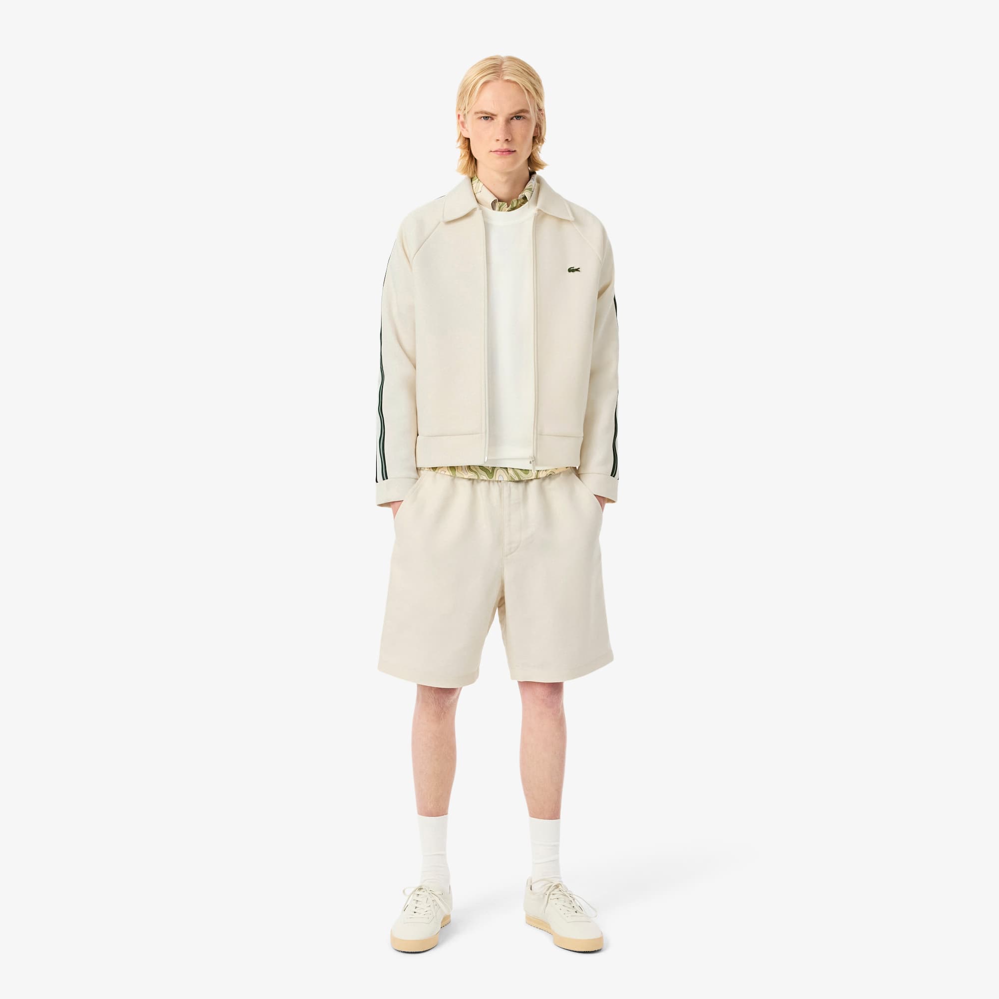Lacoste Men's Regular Fit Wool Blend Shorts - S - 3 In Neutral