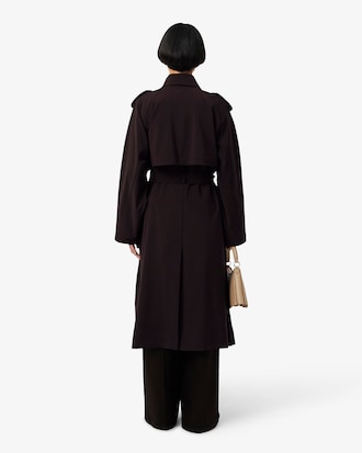 Oversized Wool Blend Trench Coat