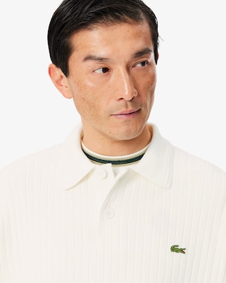 French Made Cotton Polo Collar Sweater