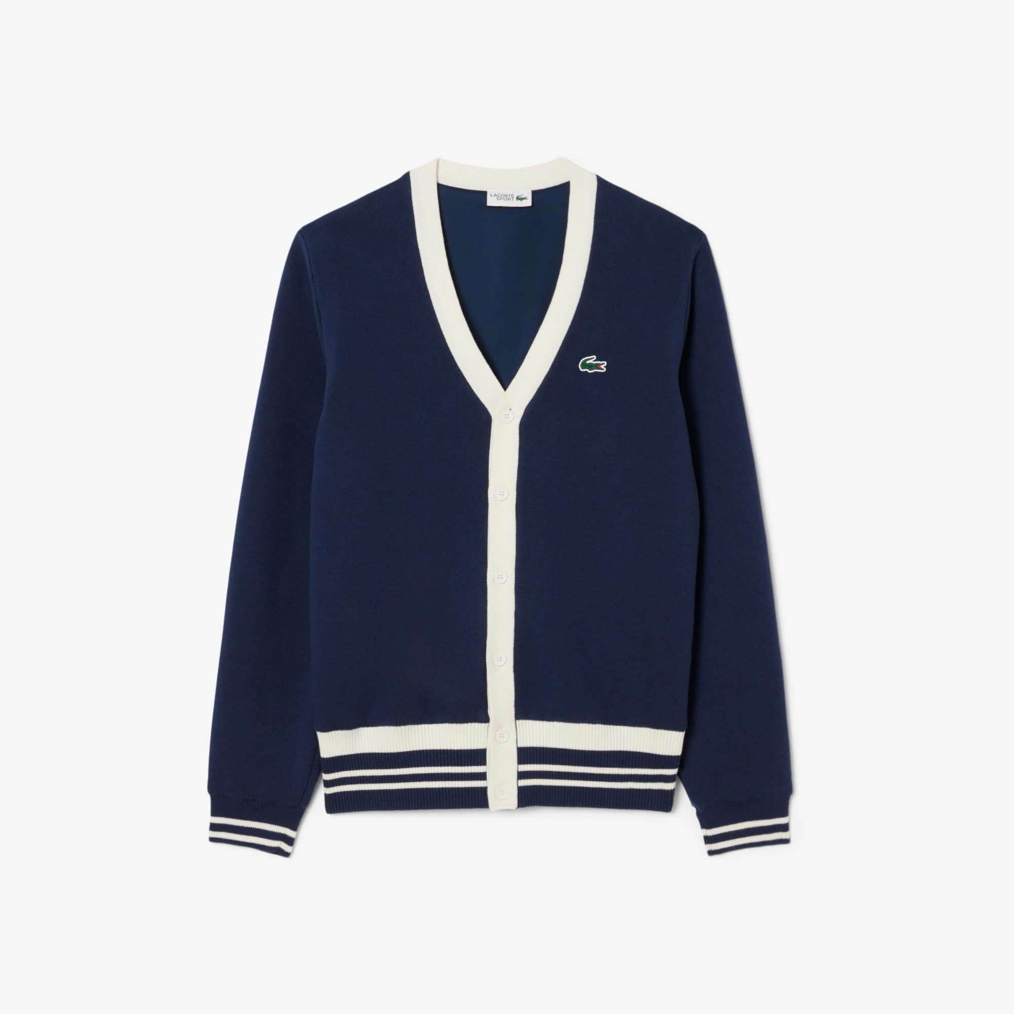 ★美品★LACOSTE LIVE スタジャン　スウェットカーディガン LACOSTE（ラコステ）の「ノーカラージップアップスウェットブルゾン