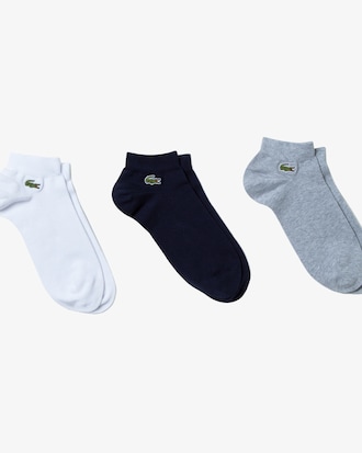 Lot de 3 paires de chaussettes basses Lacoste SPORT en coton uni