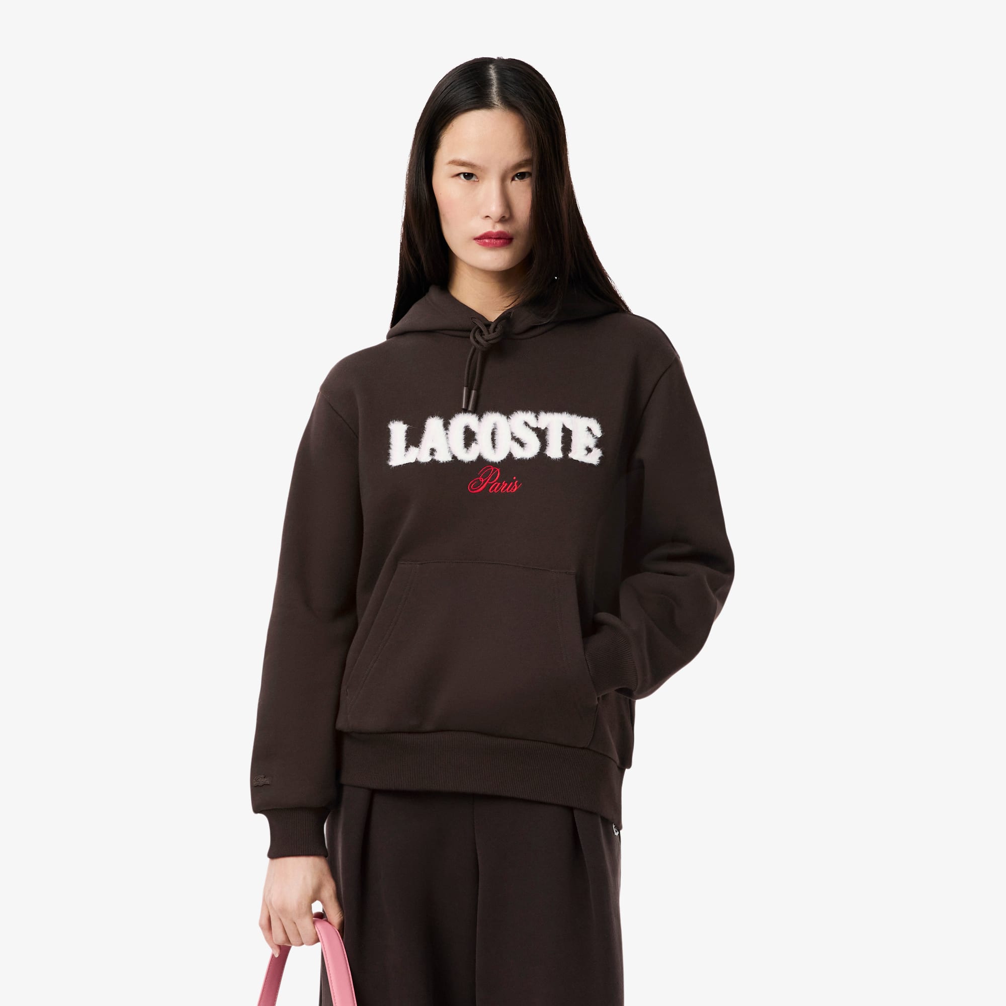Lacoste Women's Fleece Logo Hoodie - 32 In Brown