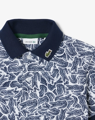 Crocodile Print Piqué Polo Shirt