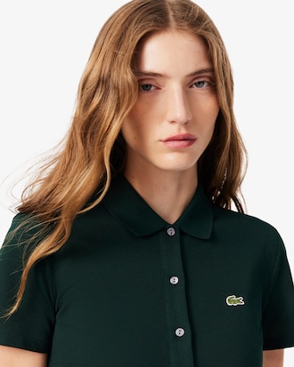 Vestido Polo Plisado de Piqu&eacute; Stretch