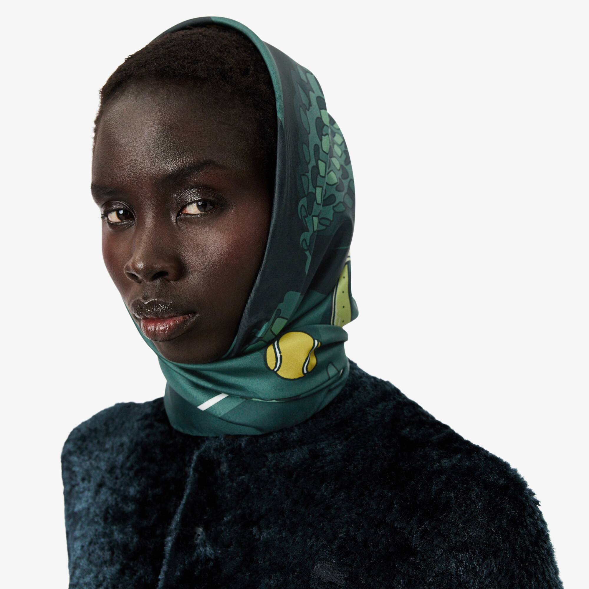 Runway Print Silk Square - Scarves & Gloves - New In 2026 | Lacoste