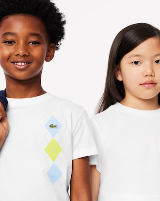 Kids' Argyle Print Cotton T-Shirt