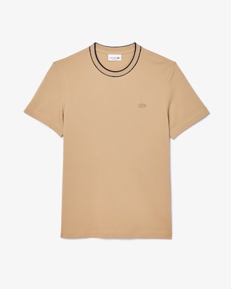 Men's Stretch Piqué Striped Collar T-Shirt