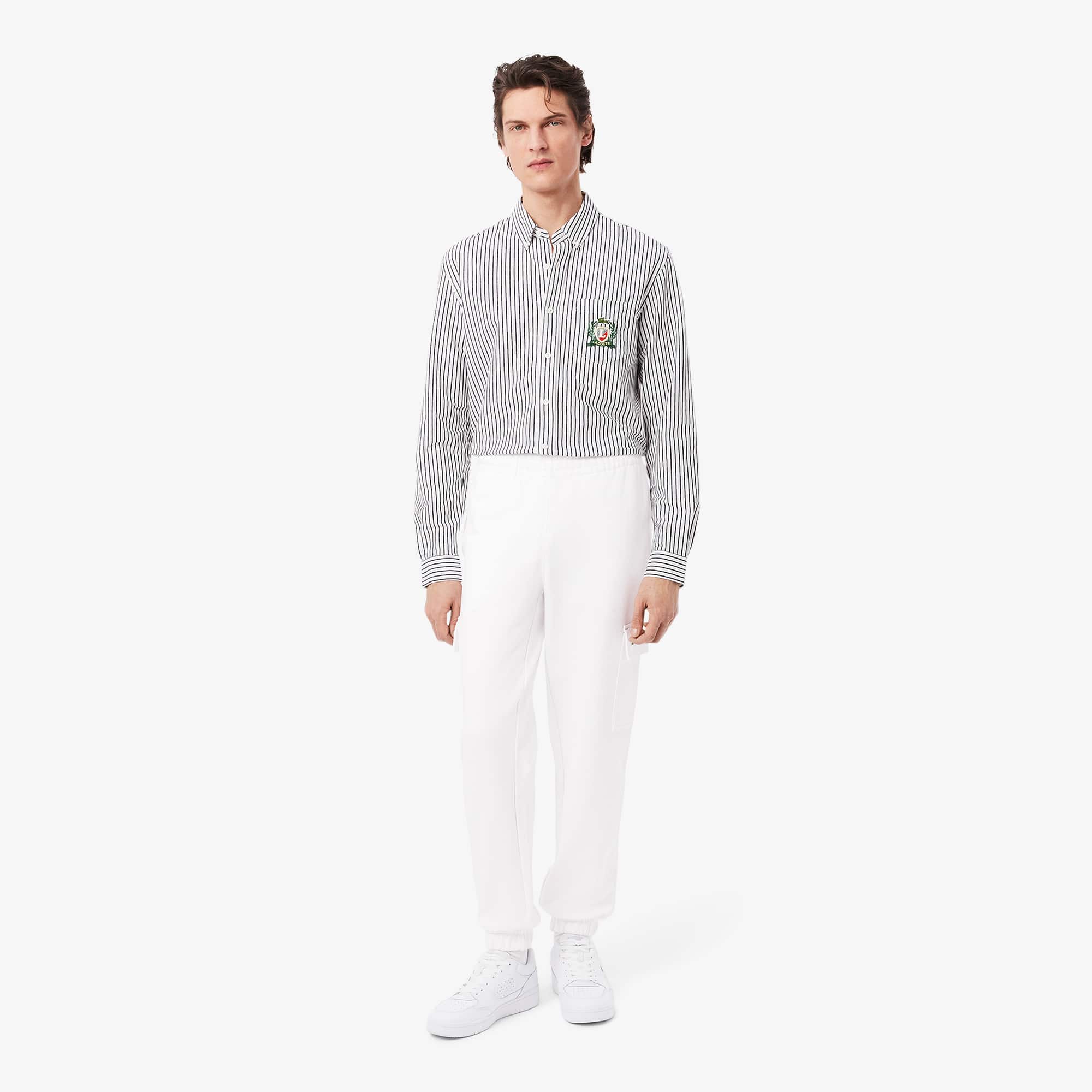 Lacoste Men's Fleece Cargo Sweatpants - Xl - 6 In White