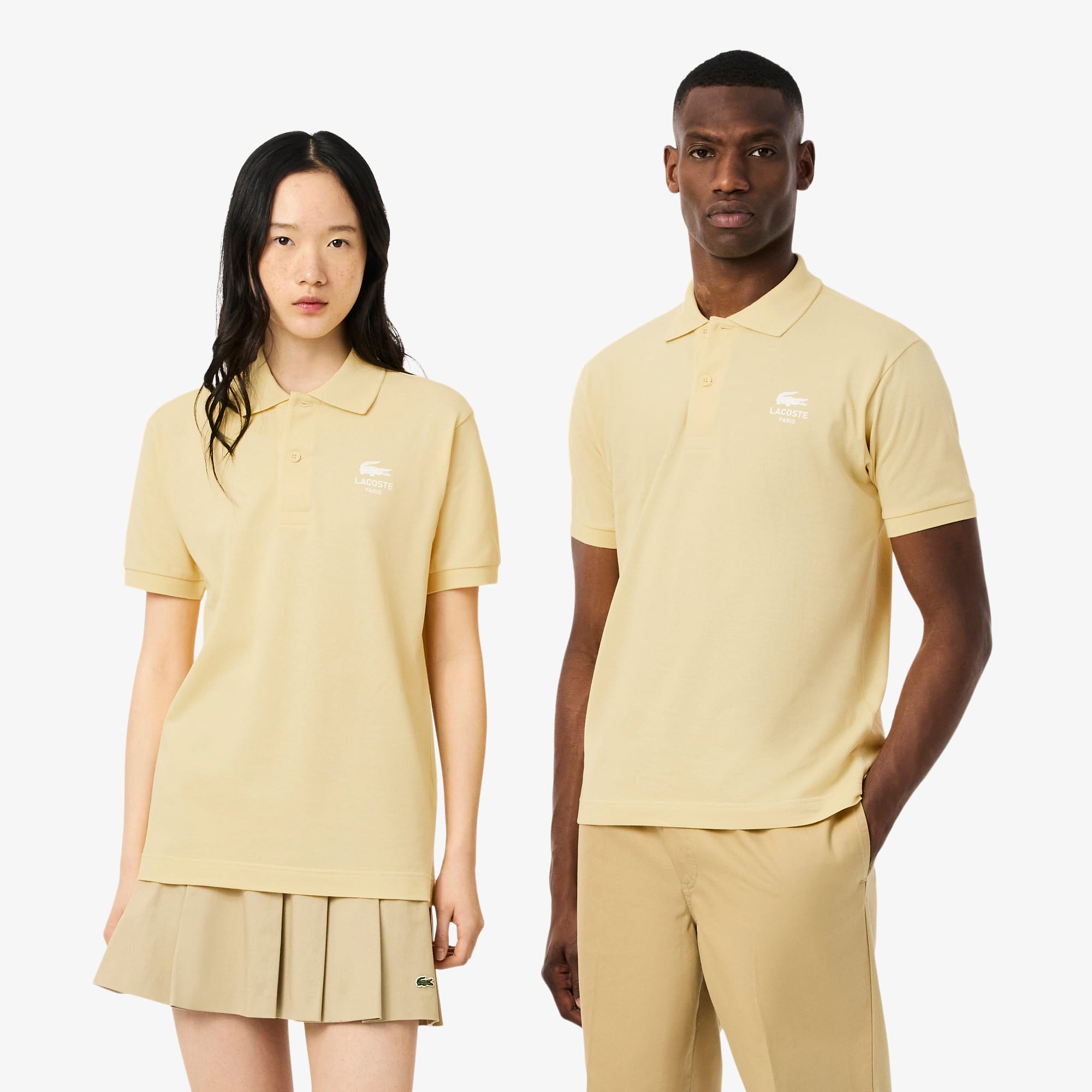 Lacoste Polo Unisex De Corte Clásico Con Estampado Exclusivo L.12.12 Amarillo