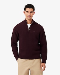 Wool High Zip Neck Sweater