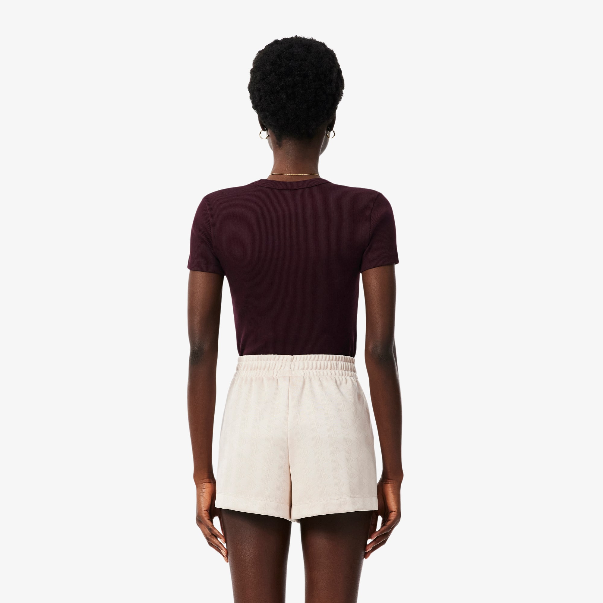 Women's Slim Fit Ribbed Cotton T-Shirt