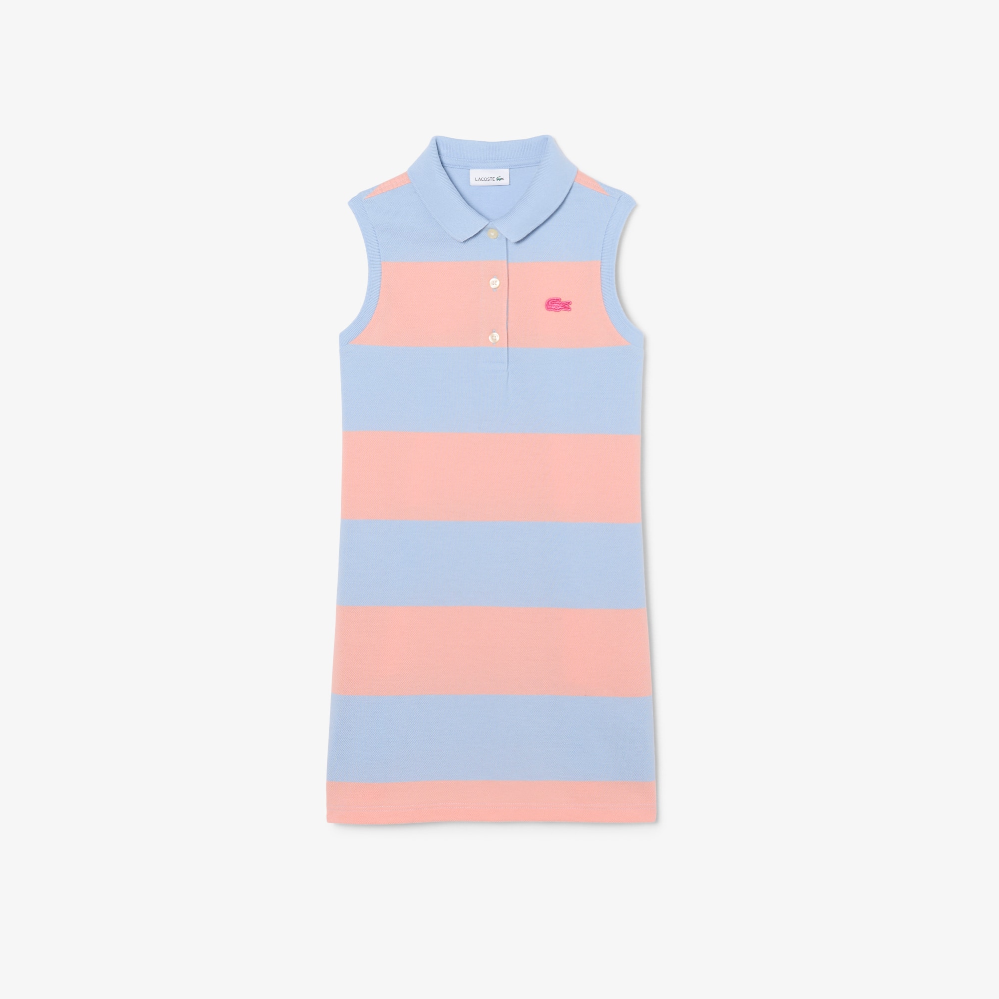 Sleeveless Striped Petit Piqué Polo Dress
