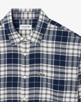 Camisa de Franela de Corte Regular con Cuadros Escoceses