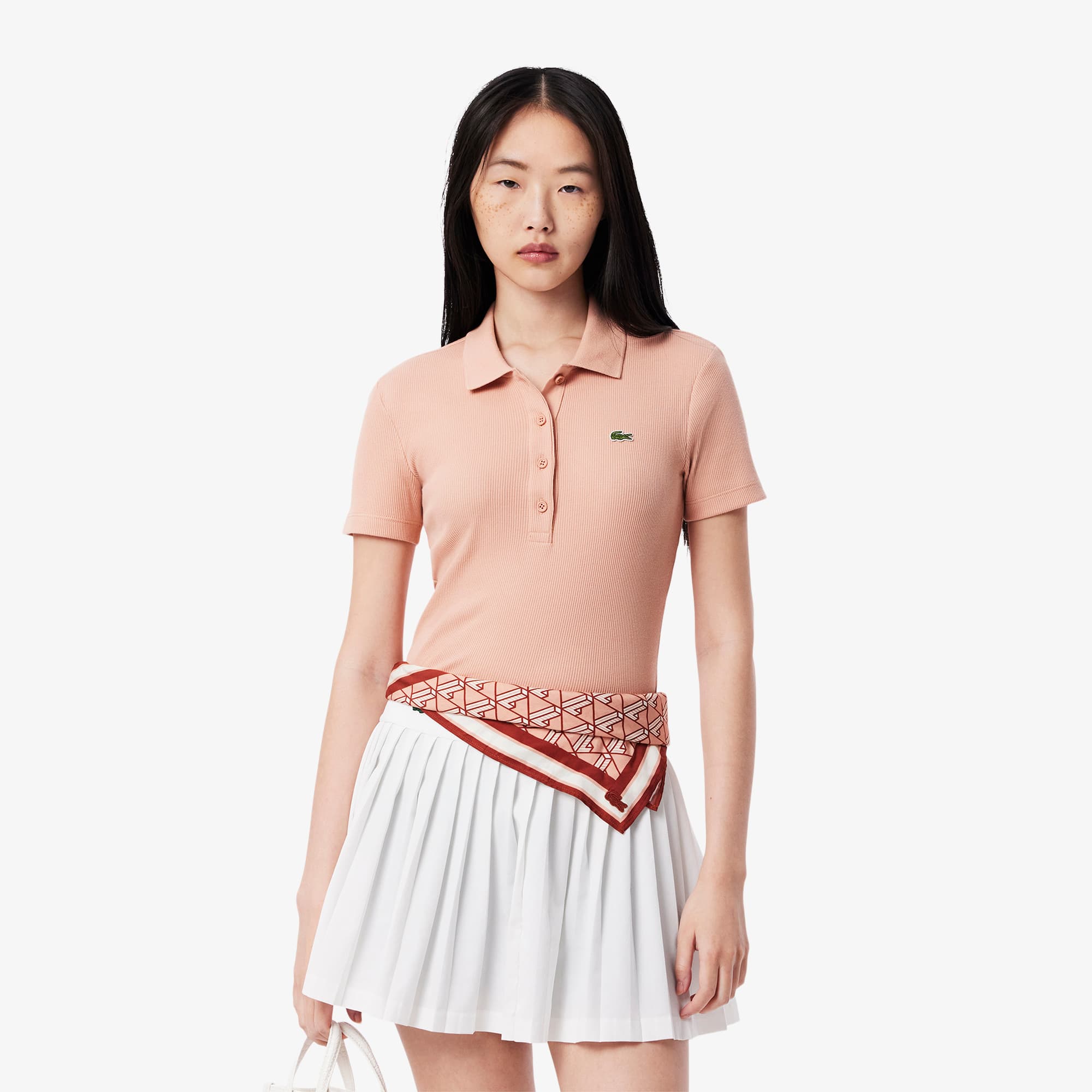 トップス Ribbed jersey polo shirt SPLIT NECK RIBBED LONG SLEEVE POLO SHIRT– U.S. Polo Assn.
