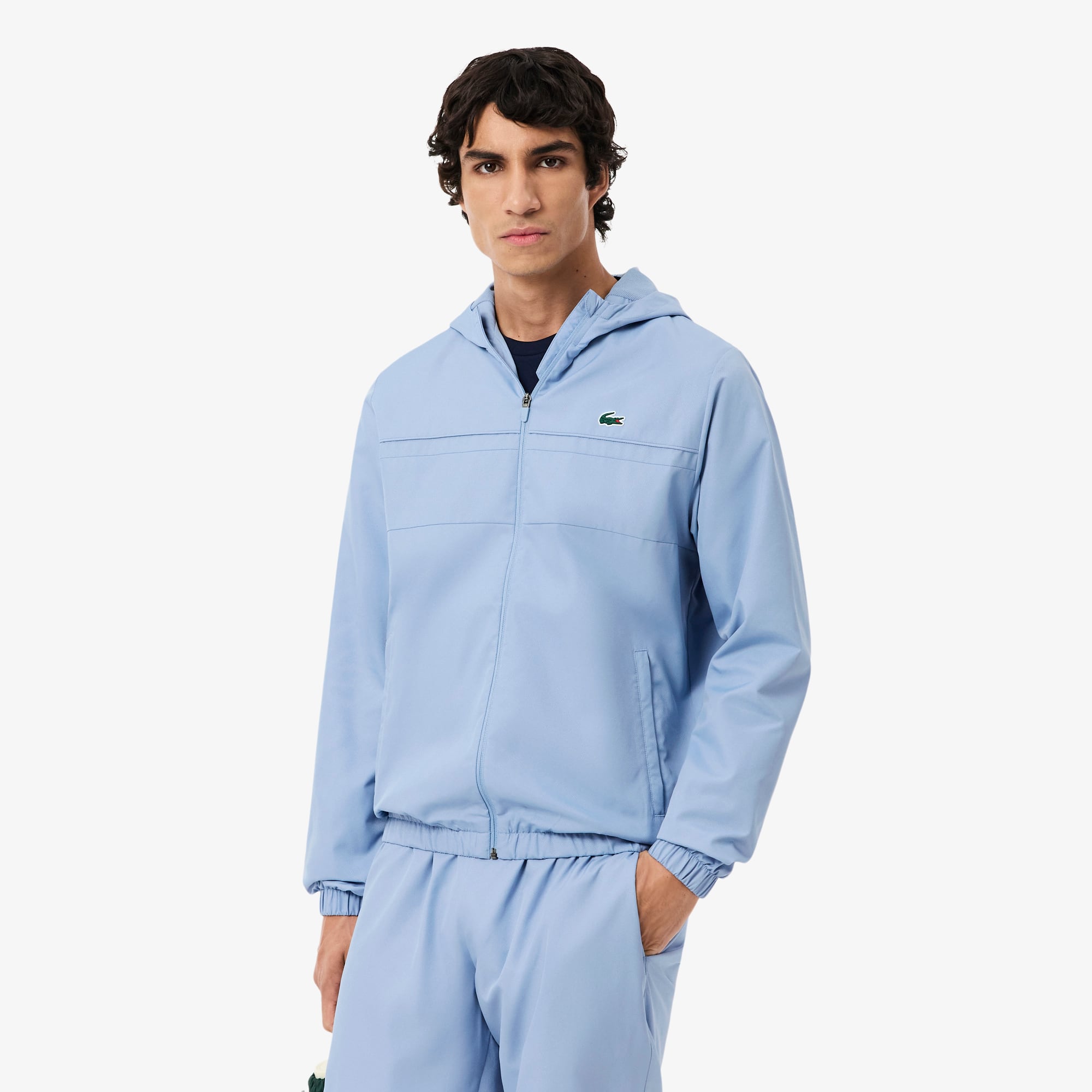 Lacoste Chamarra Deportiva Repelente Al Agua Azul