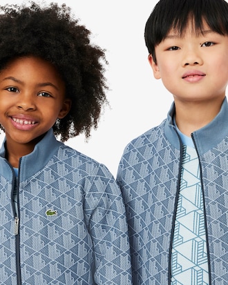 Sweatshirt zipp&eacute; avec monogramme et col montant