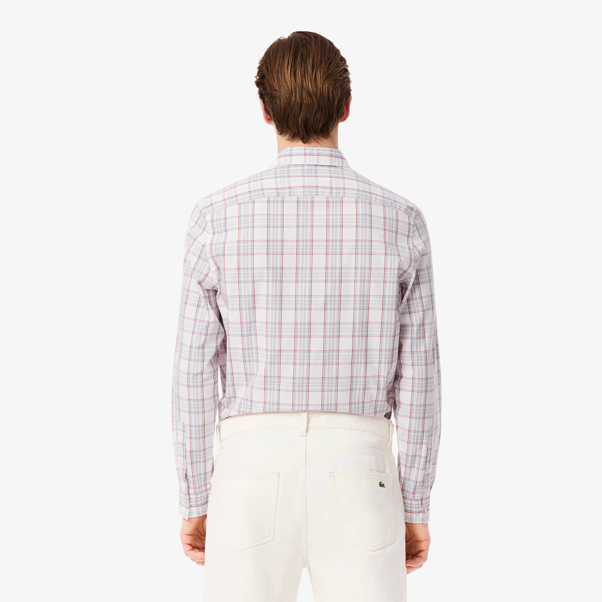 メンズ　LACOSTE スリムフィット チェックシャツ US Sサイズ USXS(JPSサイズ相当)LACOSTE スリムフィット チェックシャツ