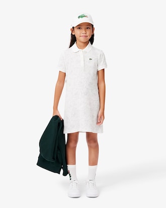 Kids' Floral Print Piqué Dress