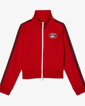 Sudadera con cierre con insignia para mujer