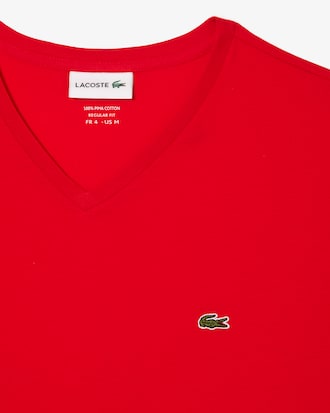 Playera ligera de algodón Pima con cuello en V para hombre