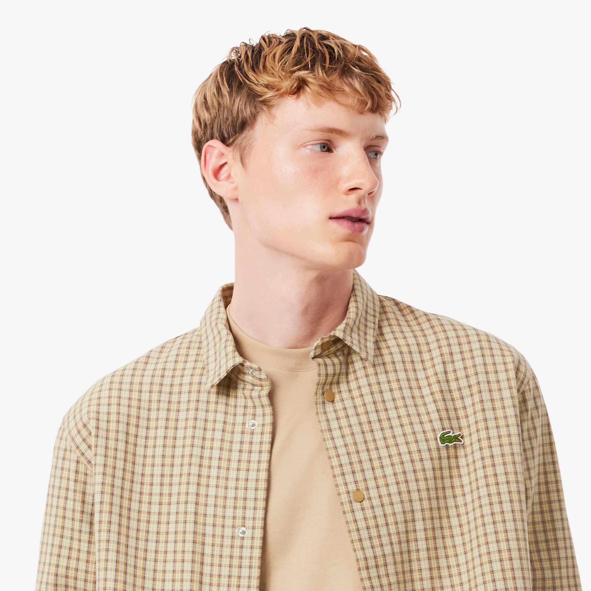 Men's Oversized Heavy Cotton Plaid Overshirt - Button Down Shirts