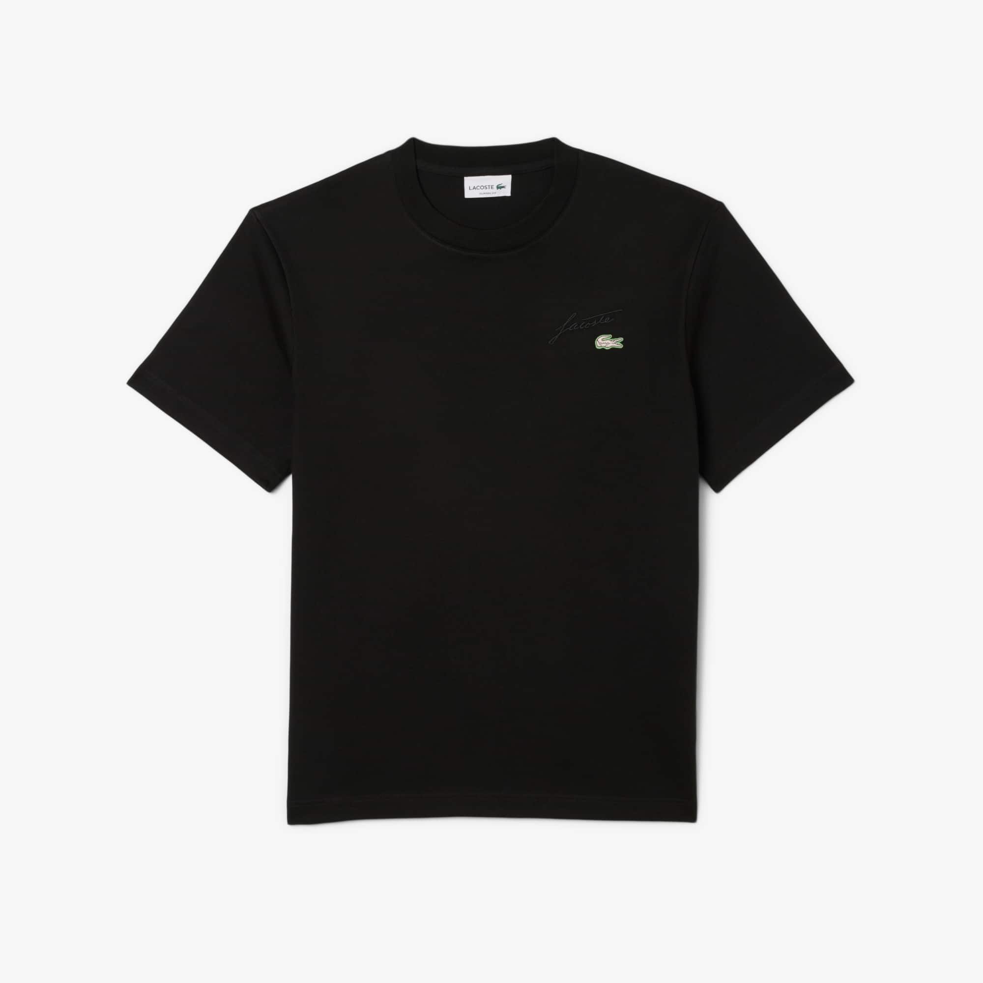 【新品】LACOSTE × JS別注 ミコカノコ 半袖Tシャツ 黒 FR4 Men's Heavy Jersey Embroidered Signature T-Shirt - T-shirts - New
