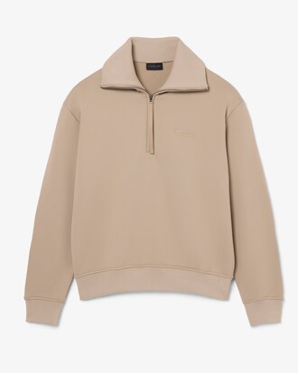 Runway High Neck Zipped Satin Sweatshirt