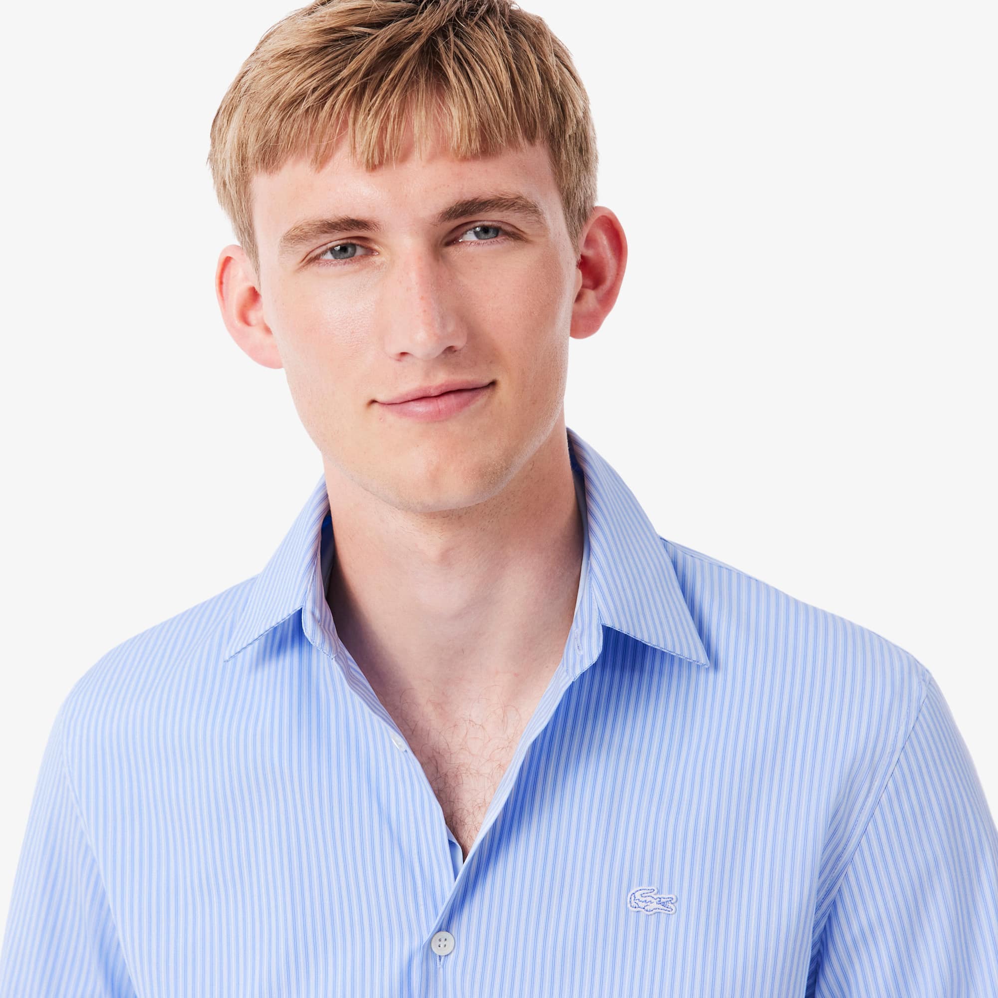 Slim Fit Striped Stretch Poplin Shirt