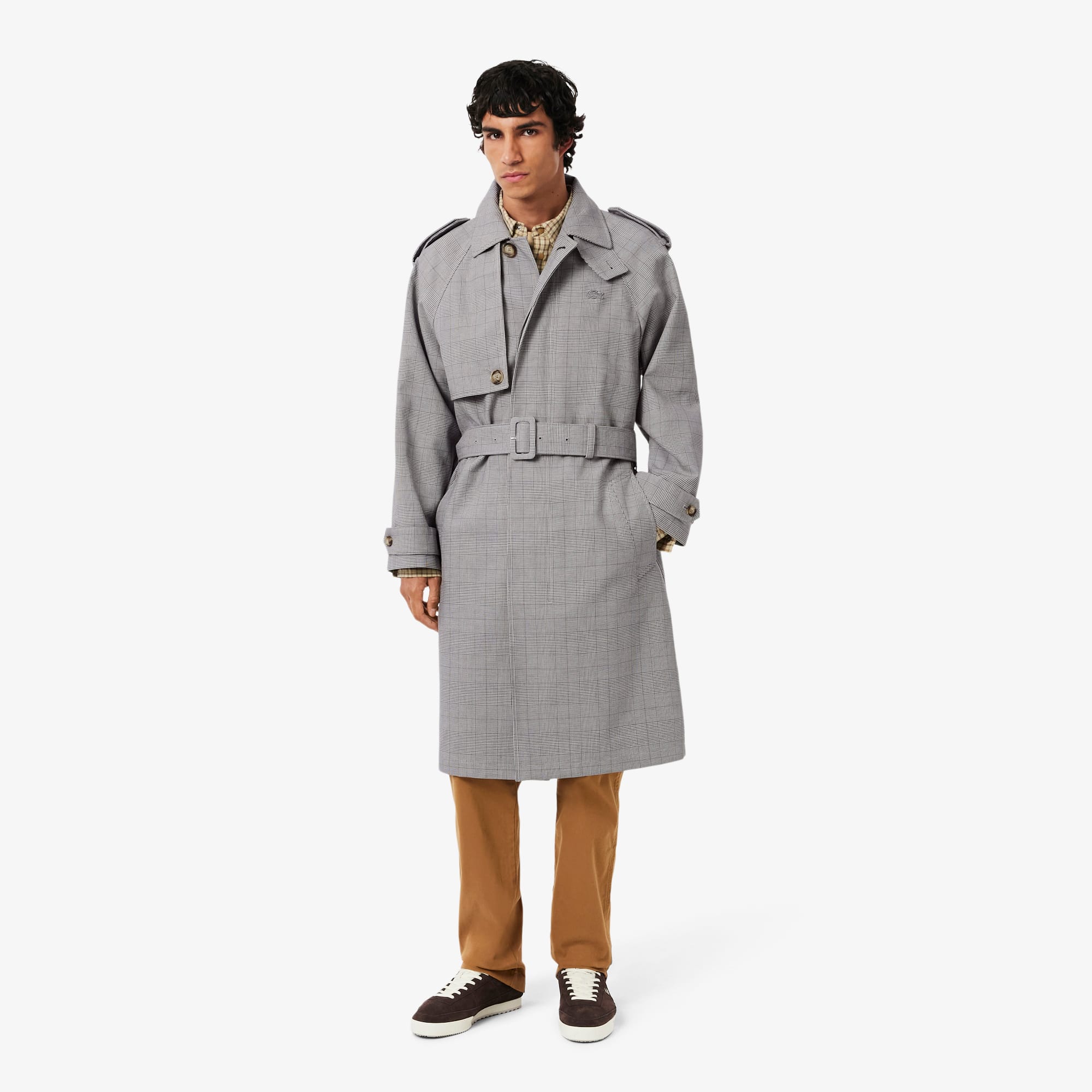 Men's Water-Repellent Plaid Trench Coat - Jackets & Coats - New In