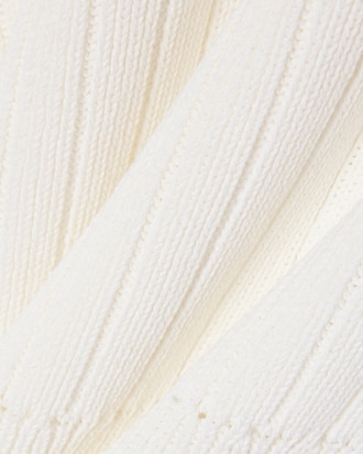 Short Sleeved Ribbed Cotton Sweater