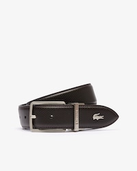 Men's Engraved Buckle Reversible Piqué Leather Belt
