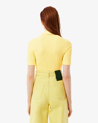 Runway Slim Fit Monogram Jacquard Polo