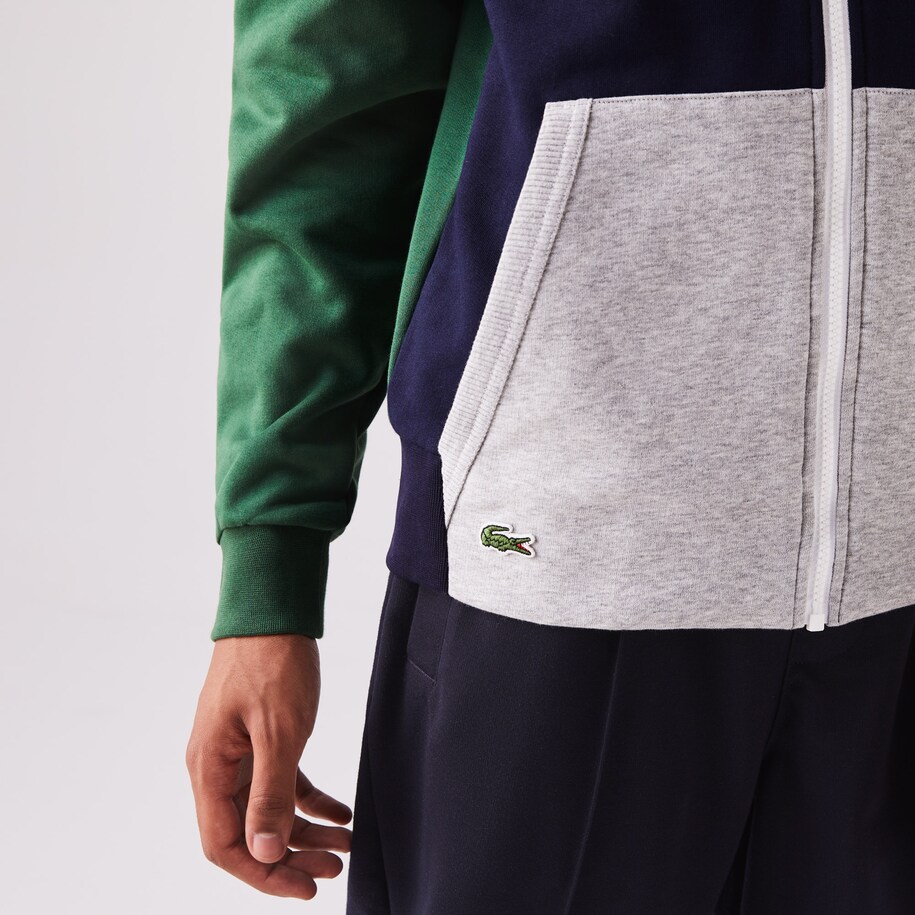 Men's lacoste sport contrast bands fleece sweatshirt clearance