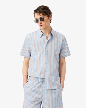 Chemise regular fit popeline ray&eacute;e