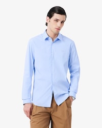 Slim Fit Striped Stretch Poplin Shirt