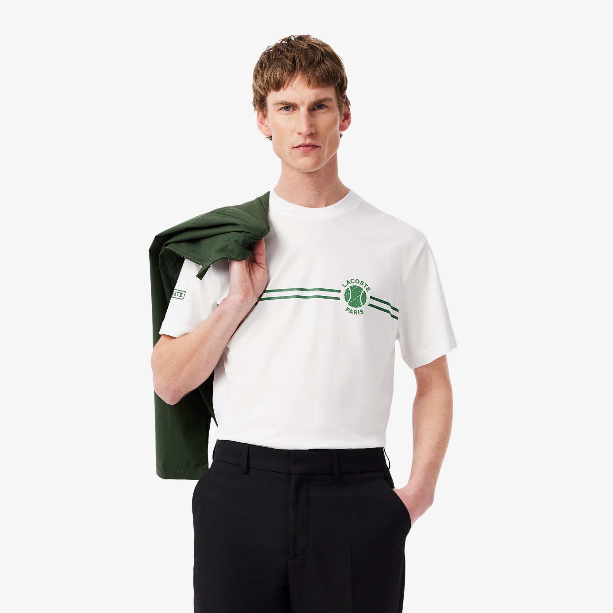 Lacoste Men's Printed Embroidered Cotton Jersey T-Shirt
