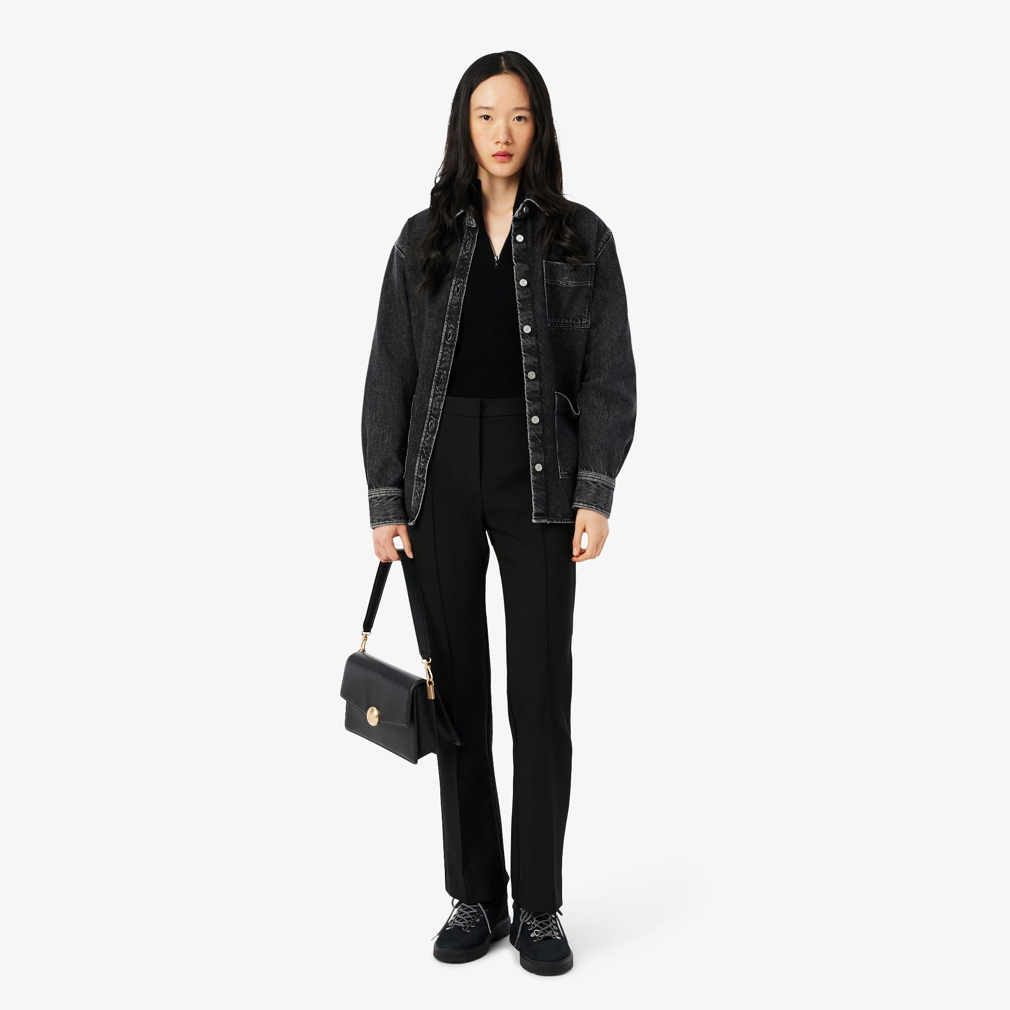 Lacoste Women's High Waist Flared Pants - 42 In Black