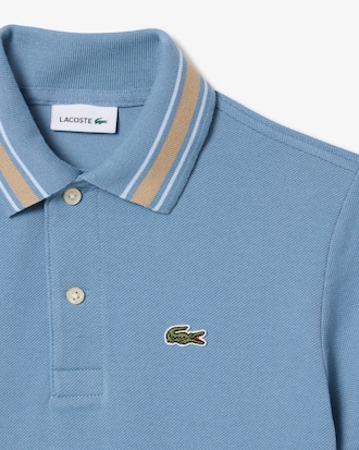 Polo de Petit Piqu&eacute; con Cuello de Rayas