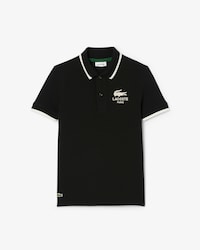 Boys' Stripe Collar Petit Piqué Polo