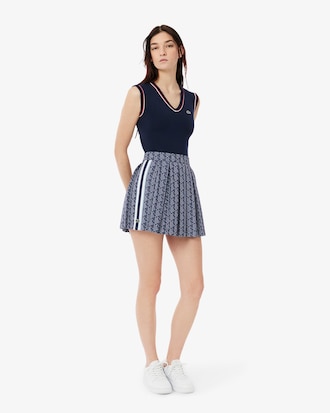 Falda plisada con monograma para mujer