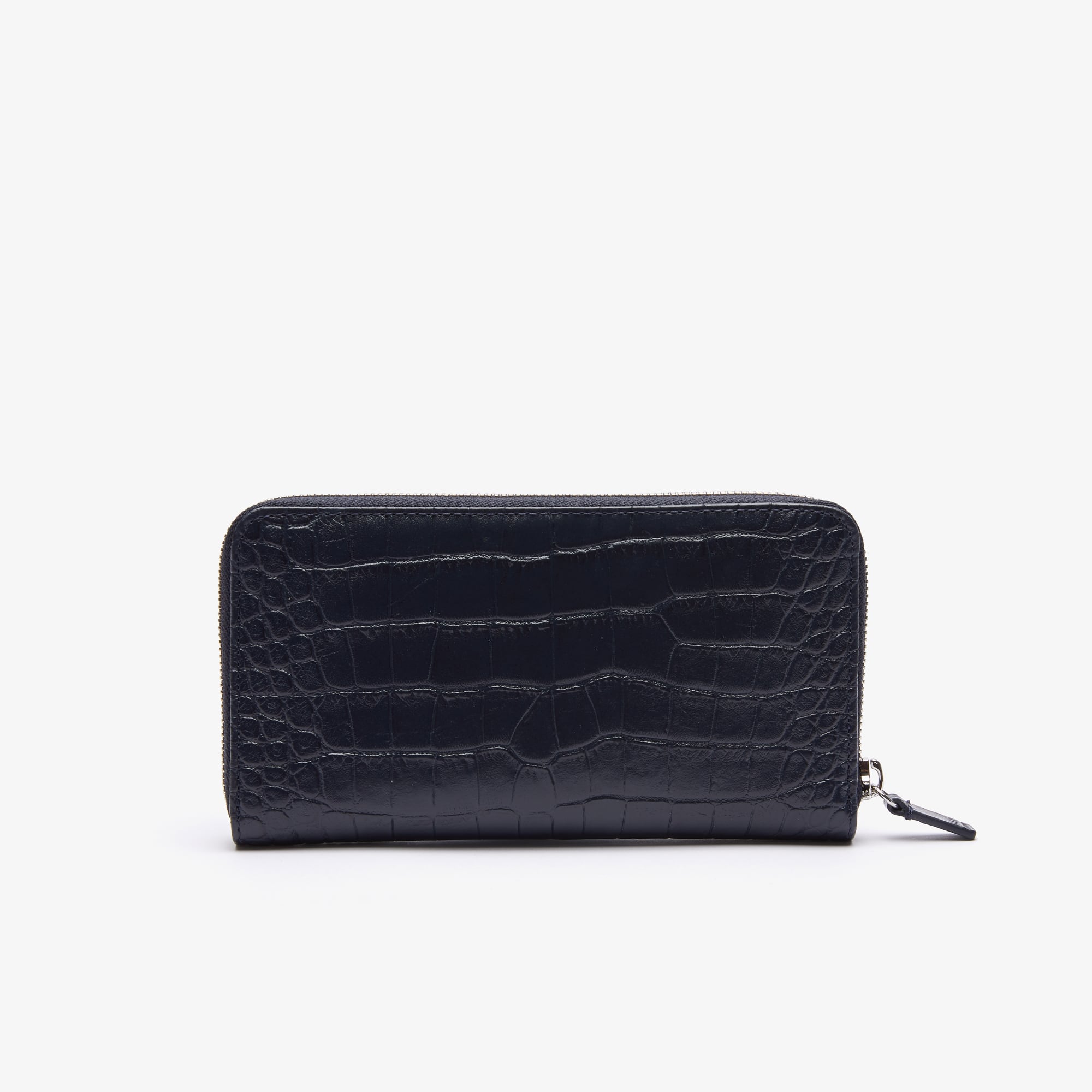 ★LACOSTE★ Women Anna Compact Wallet Black NF4190A55GA91 Women's Amelia Large Zippered Embossed Leather Wallet