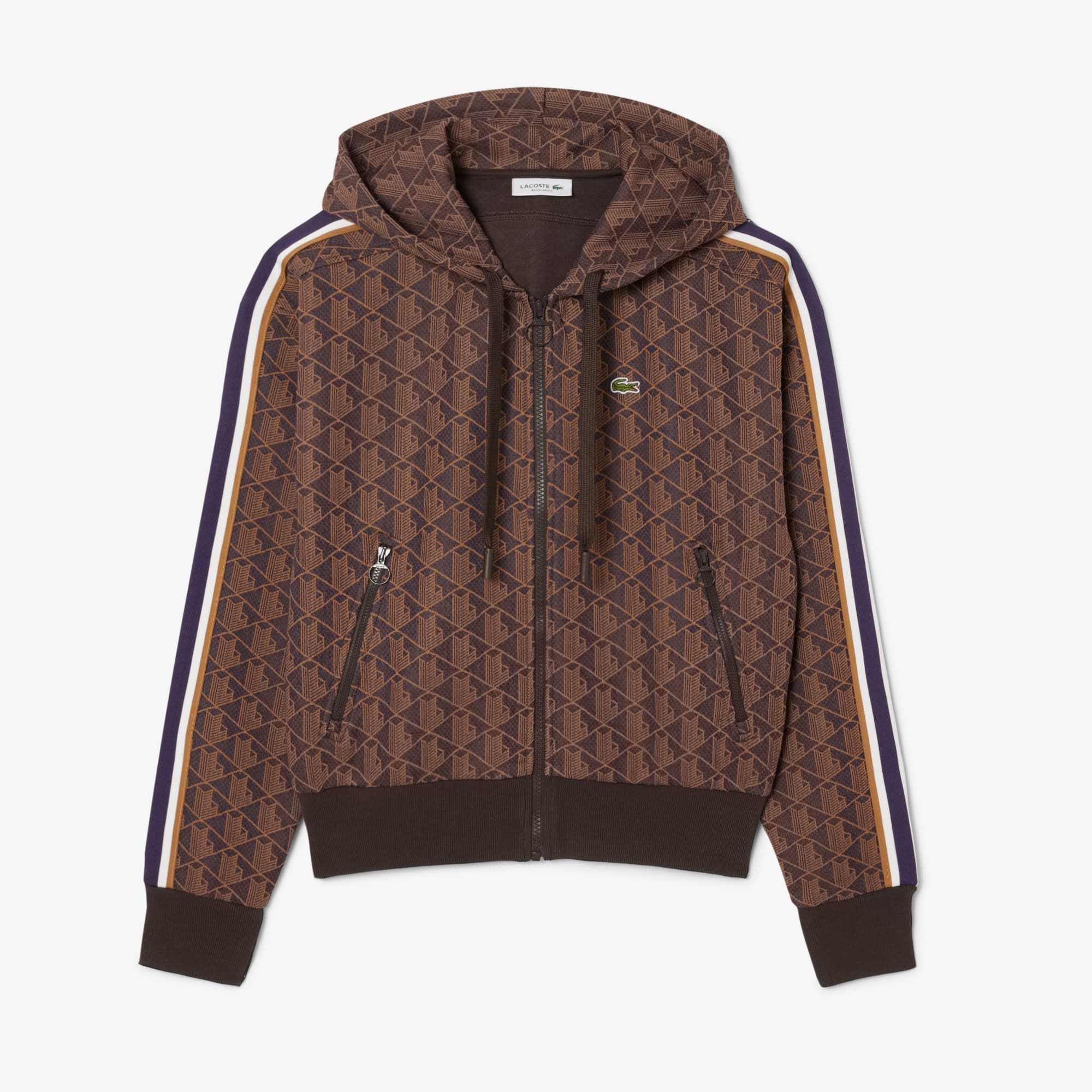 Lacoste Women's Monogram Hoodie - 38 In Brown