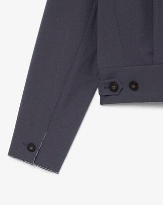 Runway Cropped Jacquard Tailored Jacket