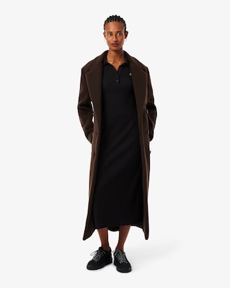 Women's Slim Fit Ribbed Cotton Polo Collar Dress