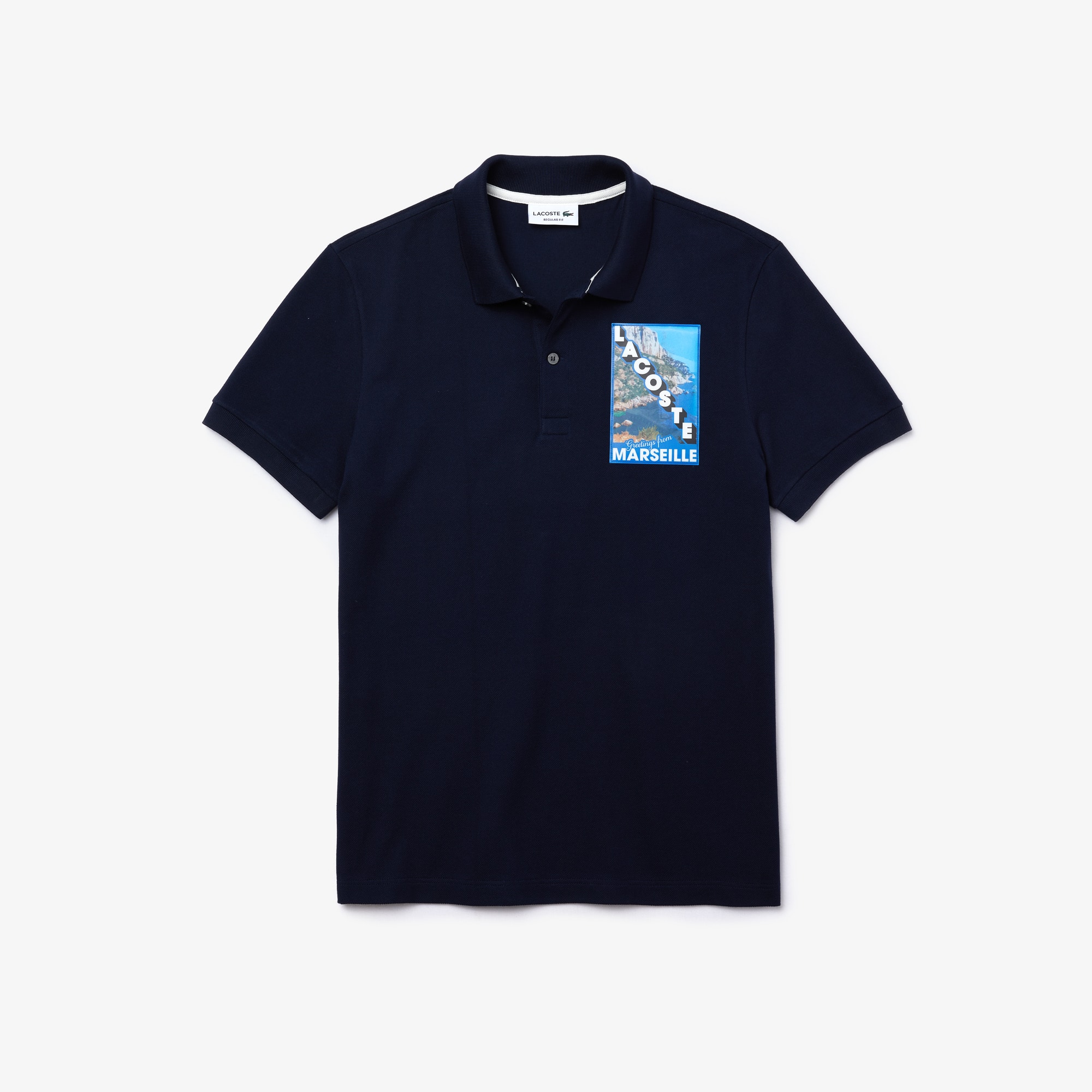 Men's Regular Fit Landscape Badge Cotton Polo - Polo Shirts - New