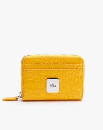 Cartera peque&ntilde;a de piel estampada con cierre Amelia para mujer