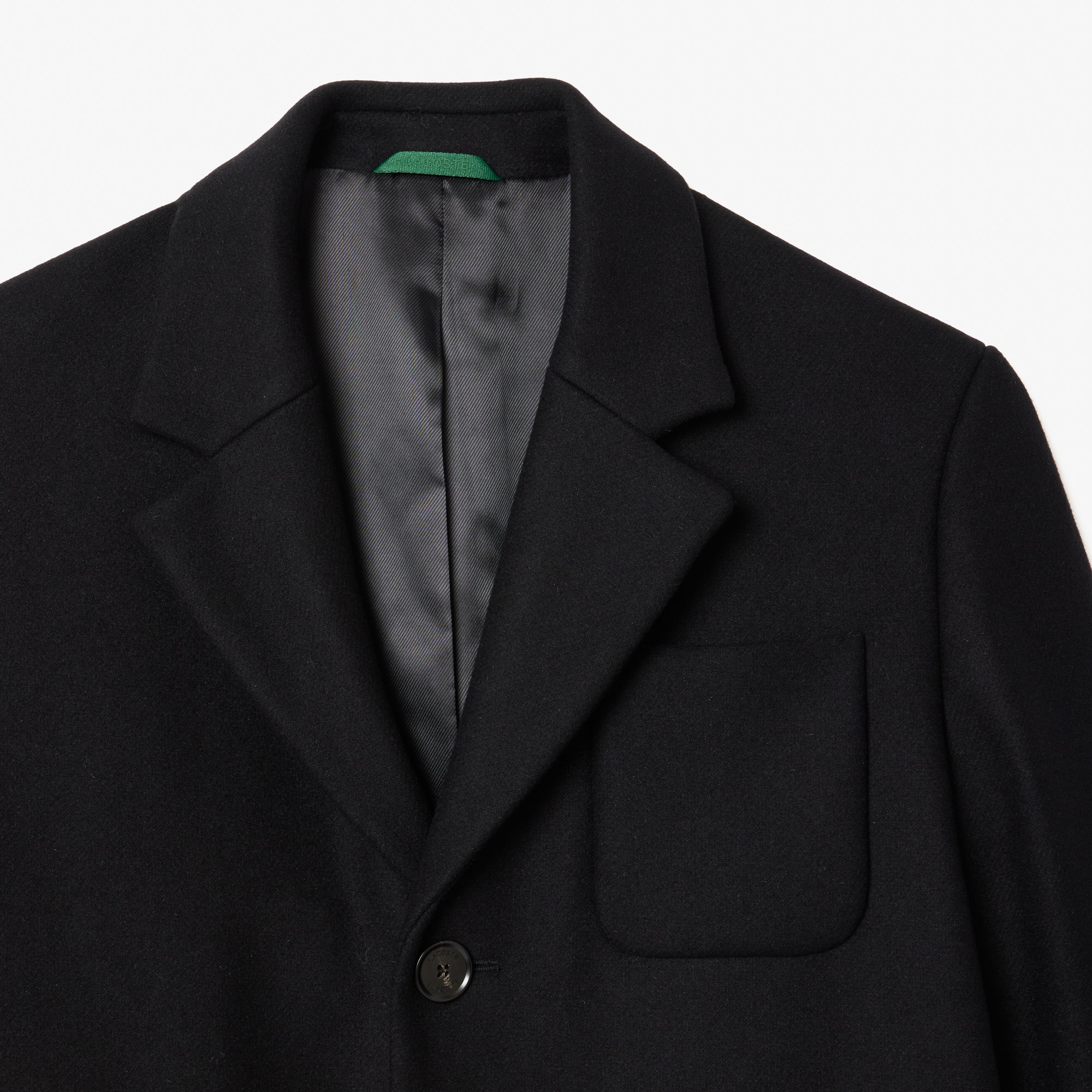 Men's Engraved Button Chesterfield Wool Coat - Jackets
