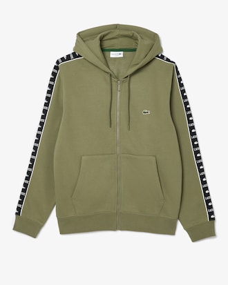 Men's Logo Stripe Zip-Up Hoodie