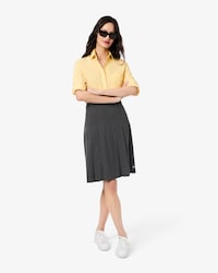 Women's Pleated Flannel Midi Skirt